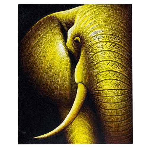 Картина маслом Слон в песочных тонах 40х50 см профиль масло холст дерево