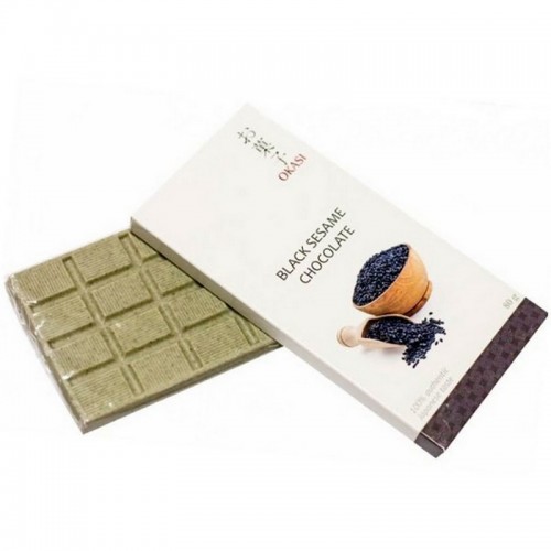 Шоколад с черным кунжутом Okasi 80 гр