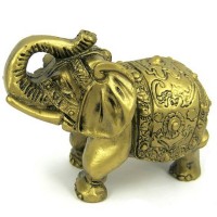Слон под бронзу, фигурка 9х6см, полистоун