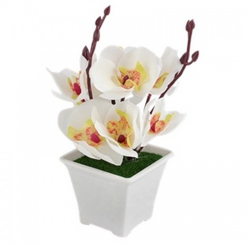 Букет декоративный Орхидеи 20 см бело-желтый