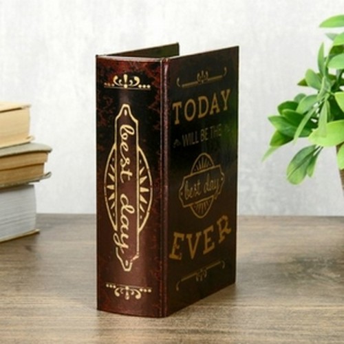 Шкатулка-книга дерево кожзам "Сегодня самый лучший день" 16х11х4,5 см