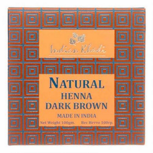 INDIAN KHADI Натуральная хна для волос Темно-коричневая | Natural henna Dark brown 100г