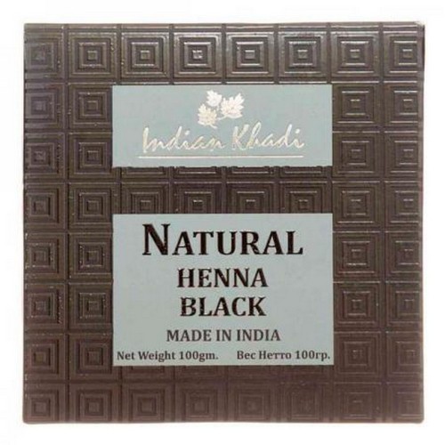 INDIAN KHADI Натуральная хна для волос Черная | Natural henna Black 100г