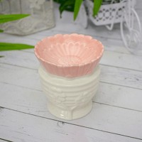 Аромалампа Гербера 9 см розовый цветок белая керамика