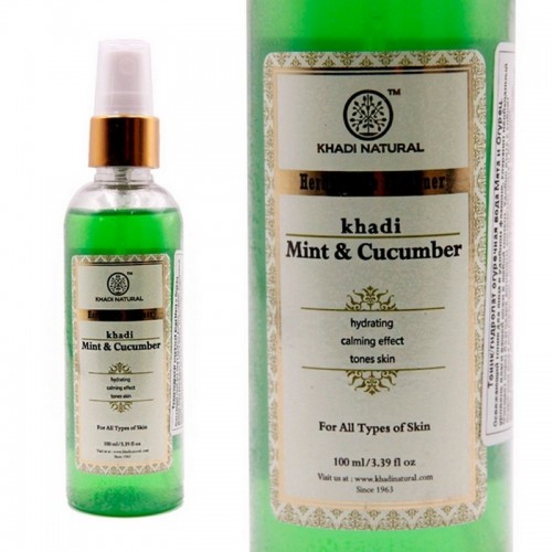 Тоник Гидролат душистая вода Khadi Mint Cucumber Мята и огурец 100мл Индия