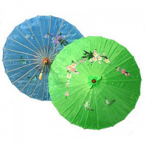 Зонтик китайский 53см, d.82см дерево, бамбук, ткань в ассорт.