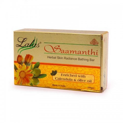 Мыло Lalas Saamanthi с экстрактом календулы и маслом оливы Саамантхи 100гр Индия